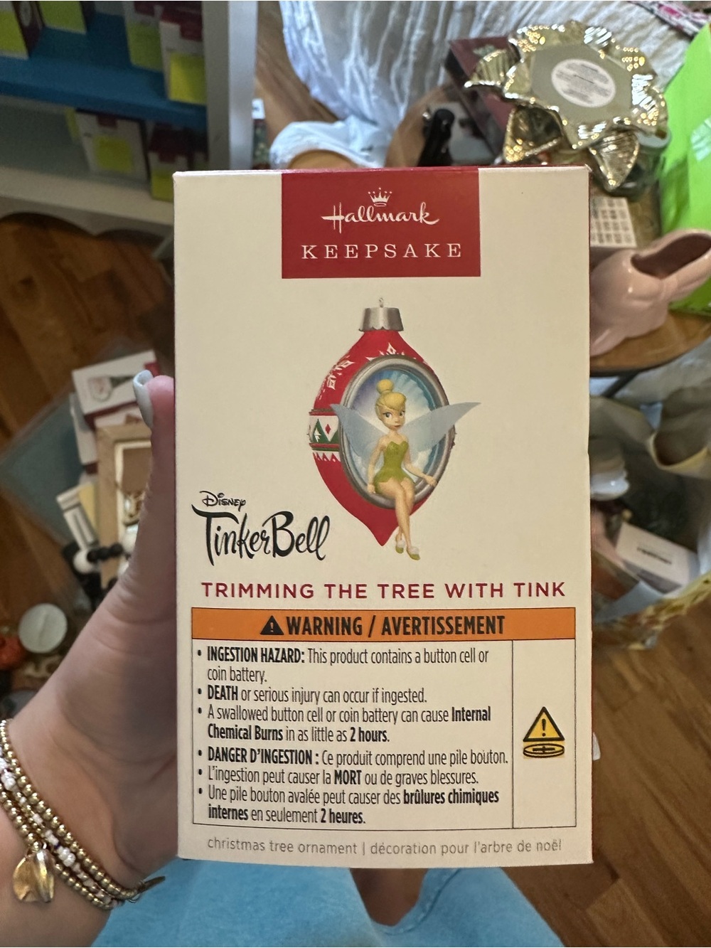 Disney Tinker Bell Trimming The Tree Ornament - Red